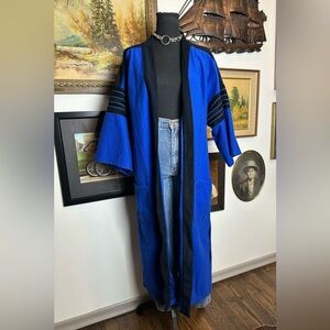 Vintage 1970s/80s Men’s Blue & Black Robe